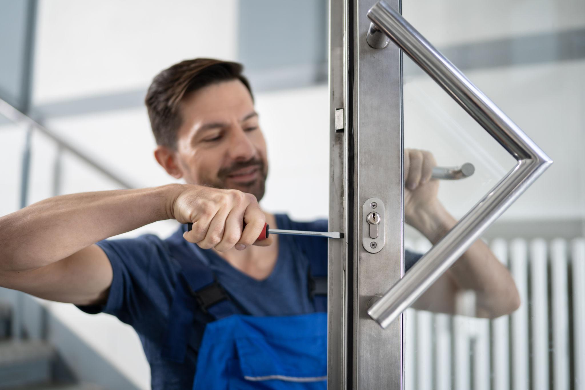 Handyman working inside a home